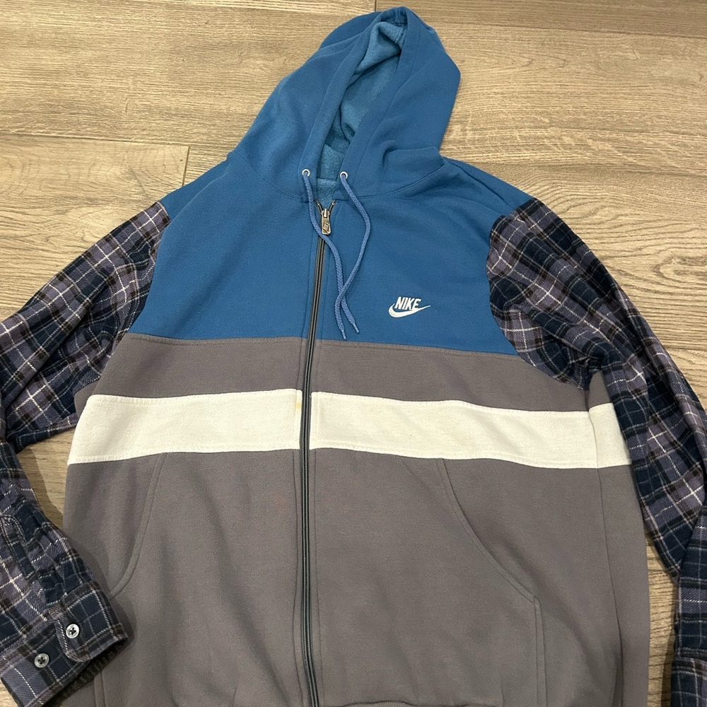 Iamkokola nike Blue and Gray Hooded Jacket